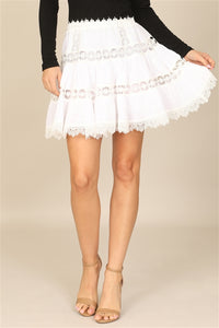 THE WHITE LACE MINI SKIRT