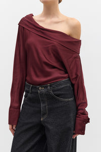 BLUSA SATIN CUELLO ASIMETRICO