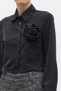 BLUSA FLOR CON STRASS