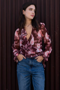 BLUSA ESTAMPADA VOLANTES