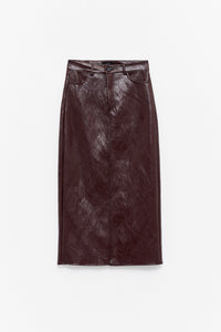 THE VEGAN LEATHER MIDI SKIRT